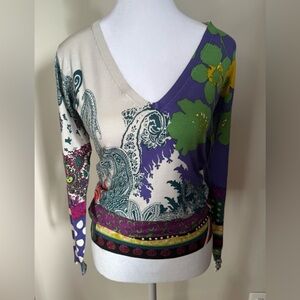 Etro Multicolor Silk Blend Top